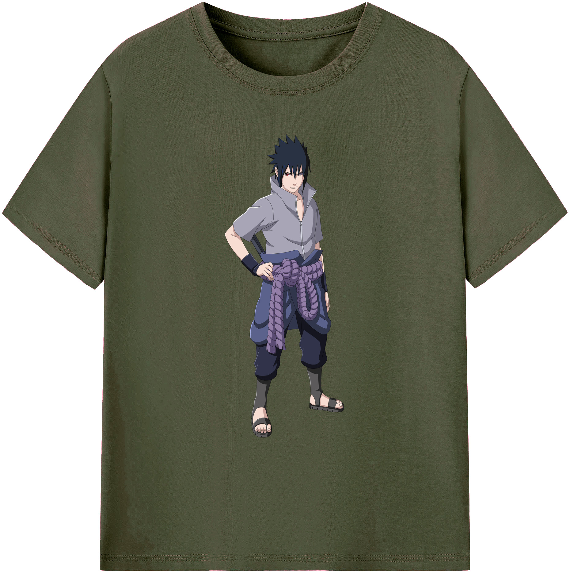 （画像用） NARUTO -ナルト- うちは サスケ Uchiha Sasuke 綿100％ メンズ半袖Tシャツ｜肌触りやわらか＆通気性